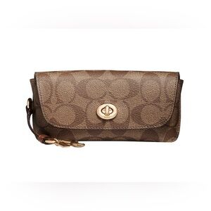 NWT! Coach glasses case with button closure and carry handle/clip. Authentic